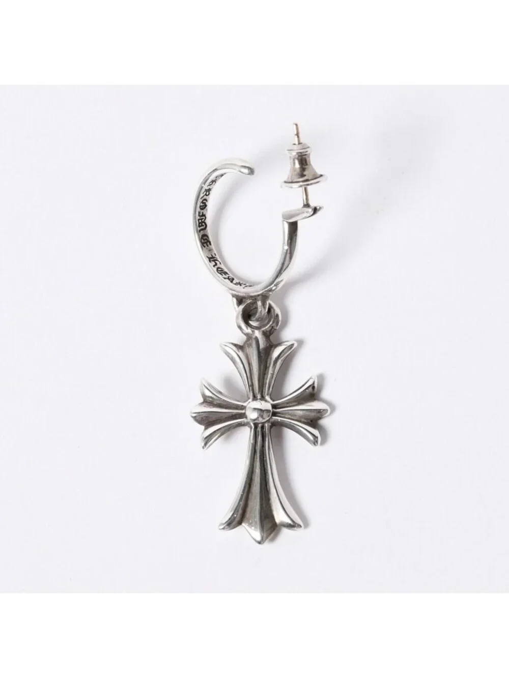 Chrome Hearts 1 Ball Tiny CH Cross Charm Single Earrings 5.2 925 Sterling
